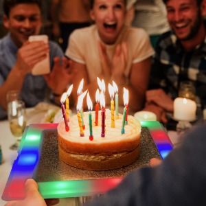 에바 생일 케이크플레이트 LED 기념일 이벤트 파티용품